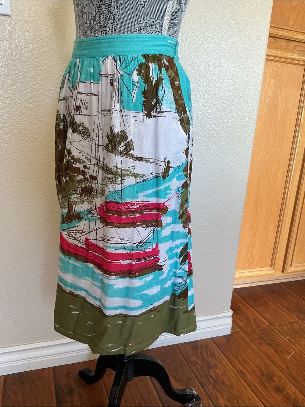 Anthropologie We Love Vera Nautical Sailboat Print Skirt